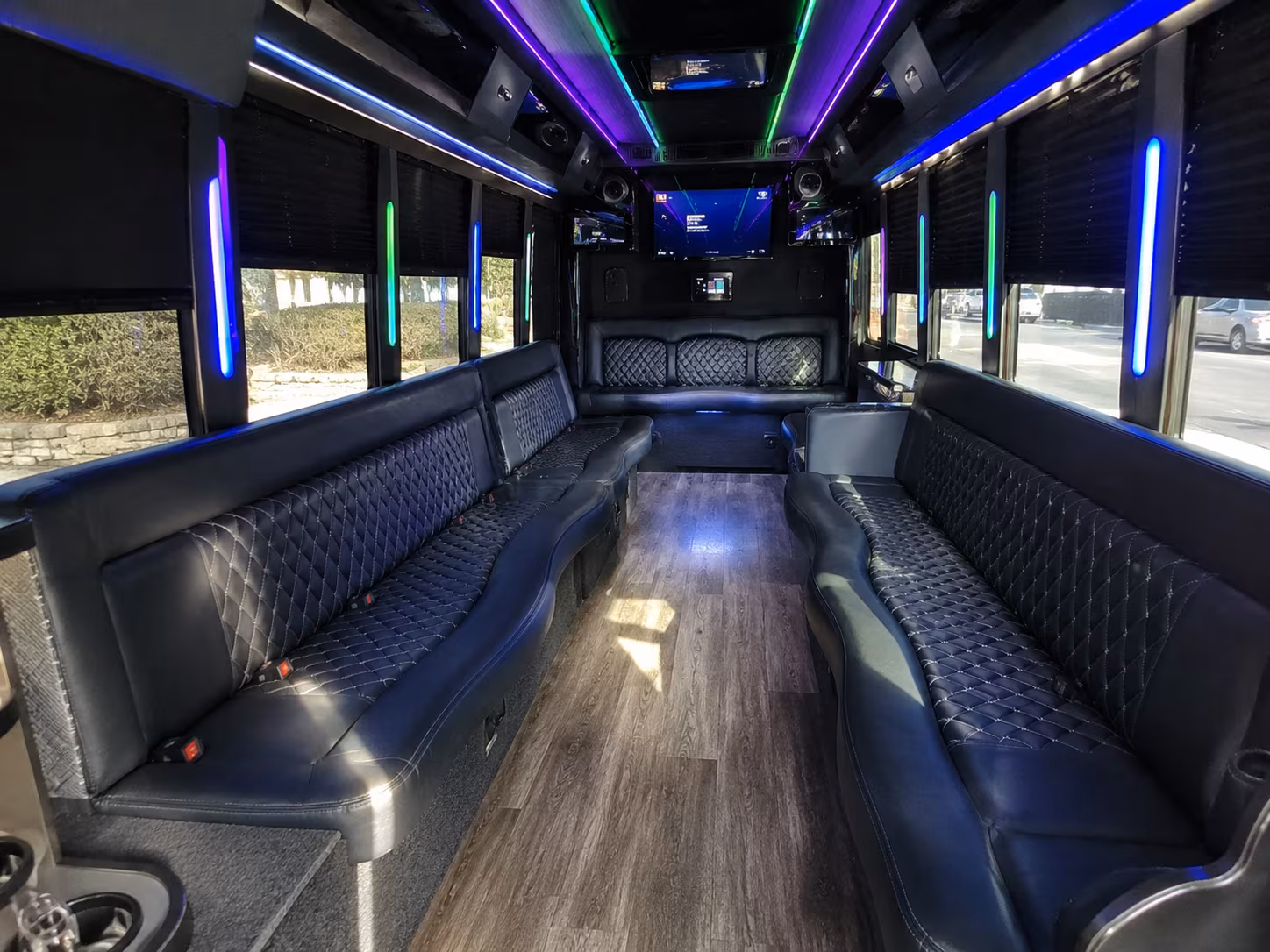 yuma 15 passenger party bus interior