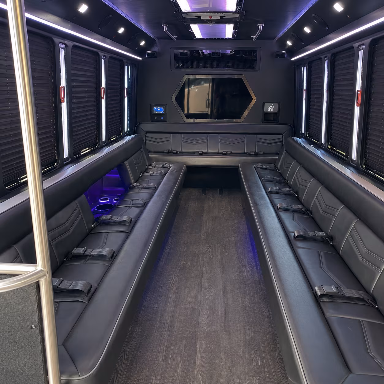 yuma 18 passenger party bus interior