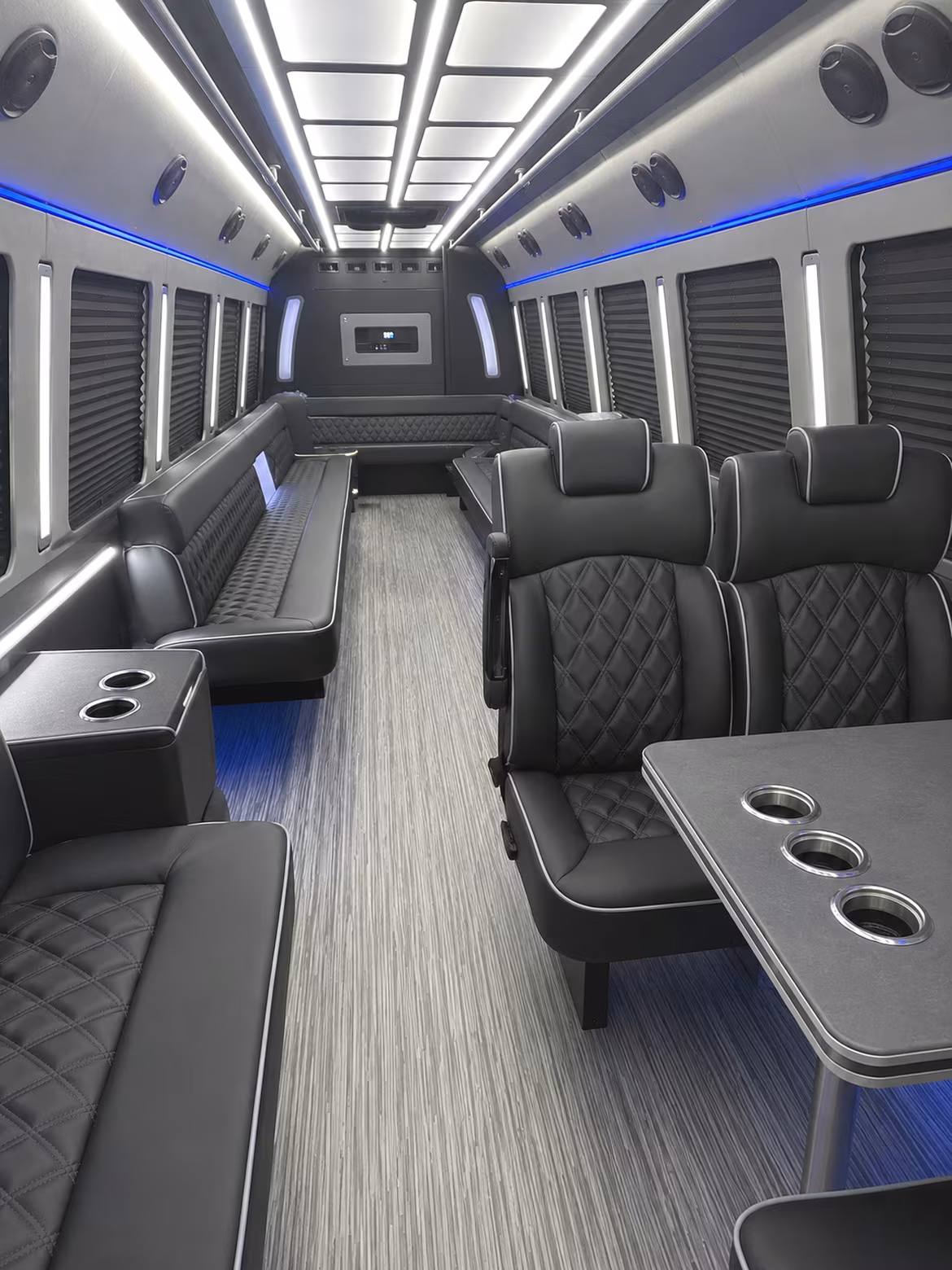 yuma 25 passenger party bus inside