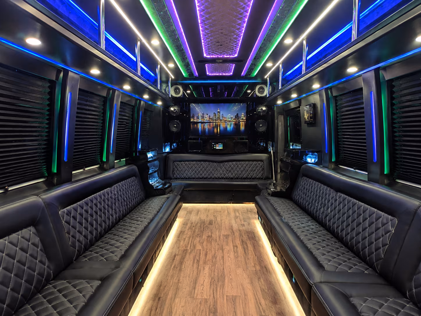 yuma 25 passenger party bus interior