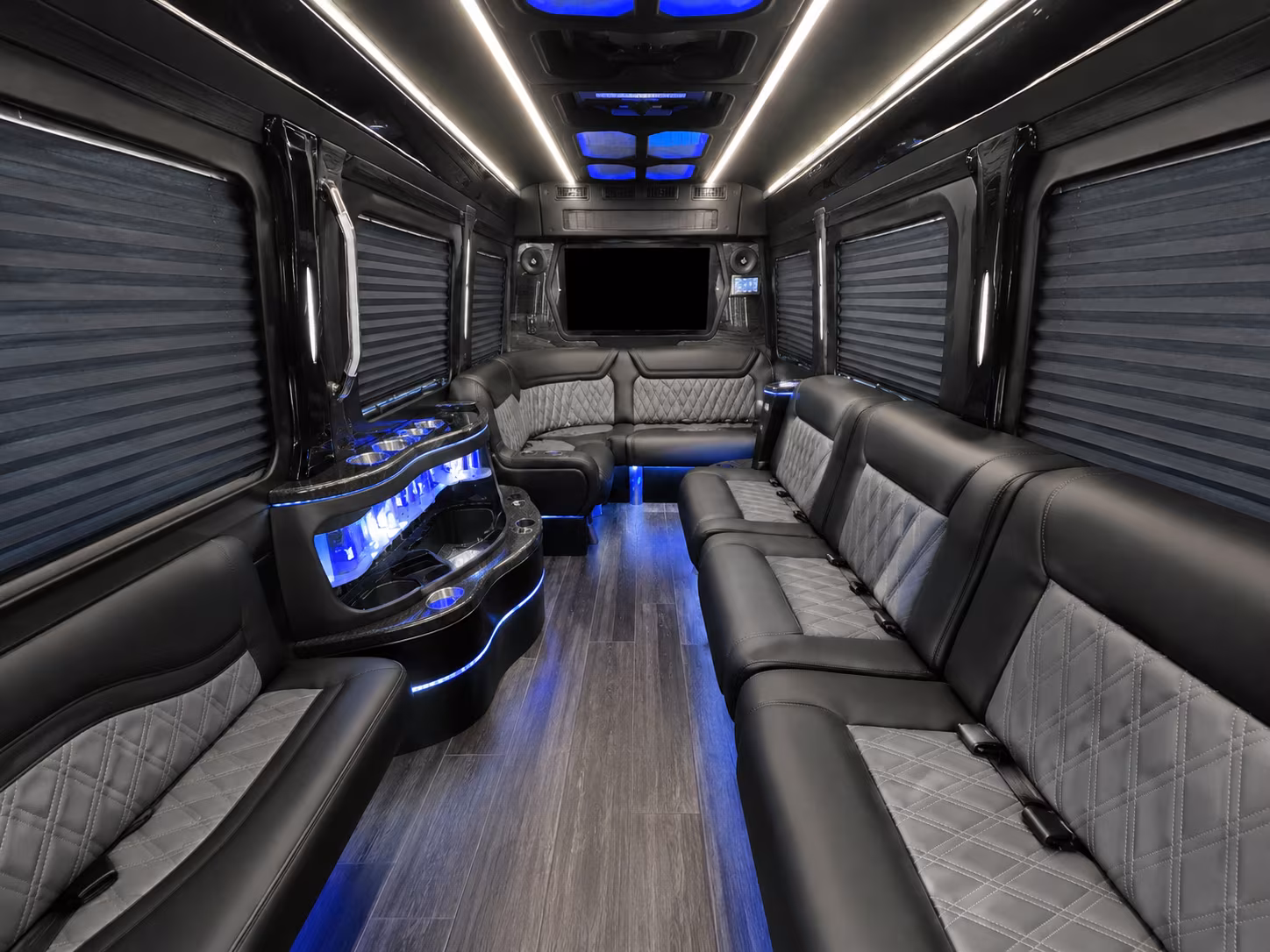 yuma 28 passenger party bus inside