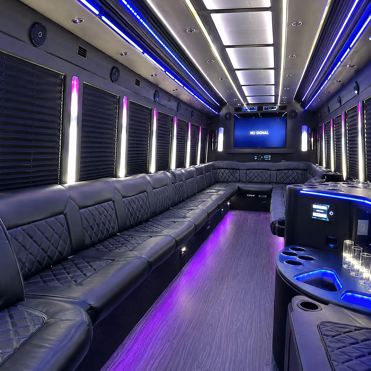 yuma 30 passenger party bus inside