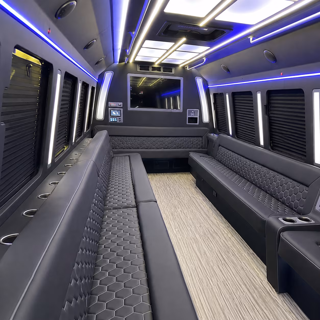 yuma 40 passenger party bus inside