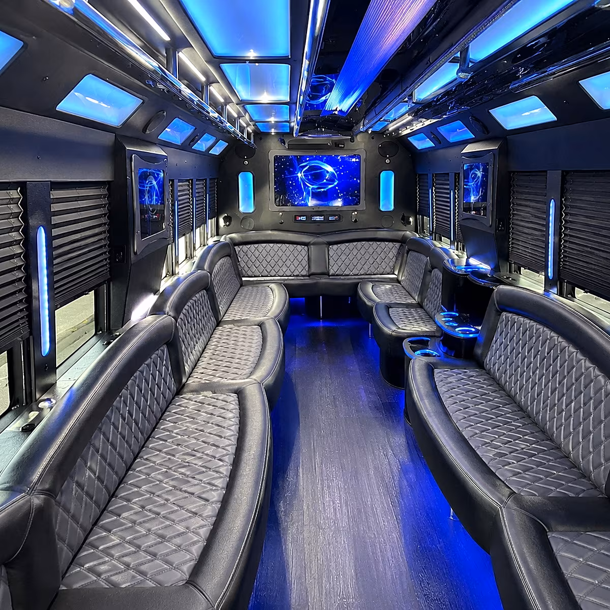 yuma 50 passenger party bus interior